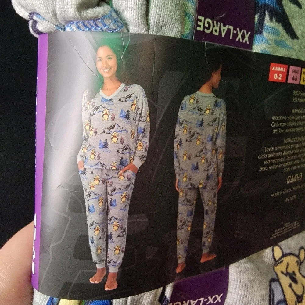 NWT Disney Women's 2 Piece Silky Stretch Fleece Pajama Set Winnie The Pooh 2XL - Picture 3 of 9